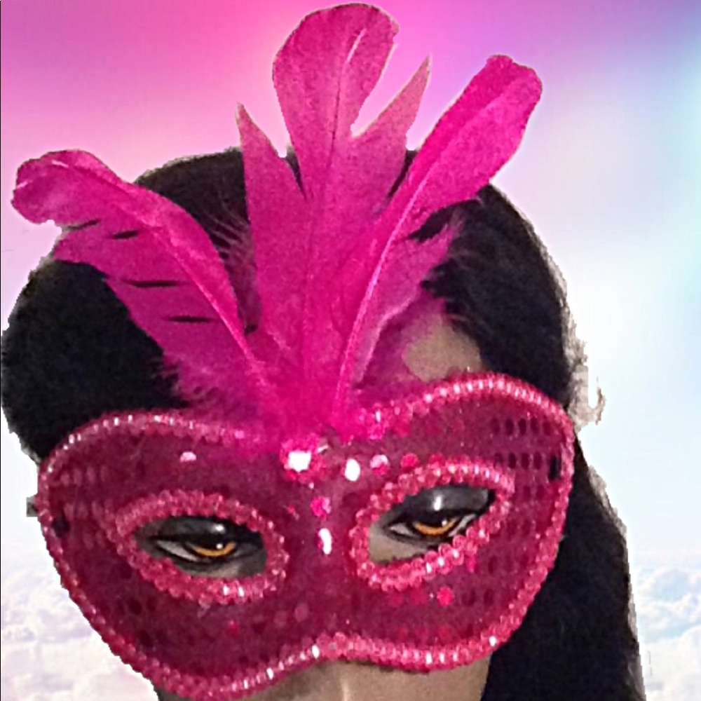 New Mardi Gras Masquerade Mask (Fuchsia)